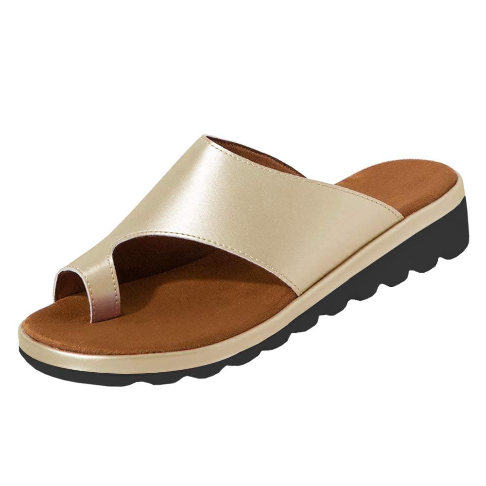 KINOW Women Bunion Sandals Platform Wedge Slippers Orthopedic Flip Flops Summer Shoes