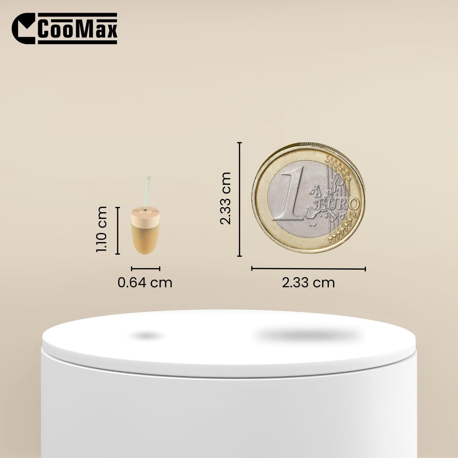 CooMax Spy Earpiece Hidden Wireless Earphones Invisible Headset Phone Microphone Exam - Mini Secret Headphone Listening Device Hearing Cheating (Spy Earpiece Vip Pro SuperMini Beige + Microphone)