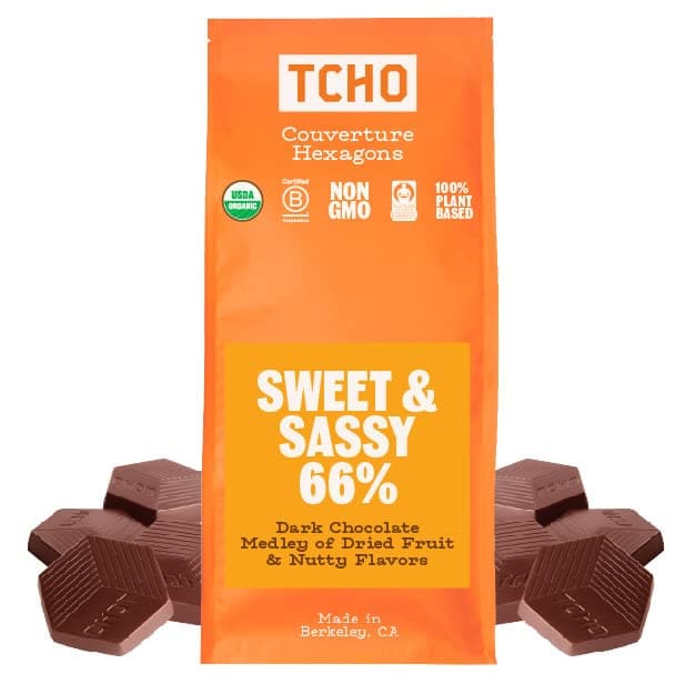 Sweet & Sassy 66% Dark Chocolate Baking Couverture (6.6lb Bag) | Organic & Fair Trade Certified | Non GMO, Non-Dairy, Vegan, Soy Free