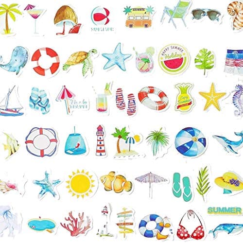 Mini Size Scrapbook Stickers, 46pcs Doraking DIY Decorative Lovely Stickers Life Set for Laptop, Planners, Calendars, Envelopes, Scrapbooks, Suitcase, Textbook, Size Less 44mm(Vaporwave)