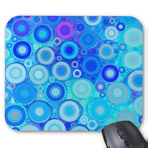 Fioieypo Standard Gaming Mousepad Aqua Blue Rings Mosaic Mouse Pad