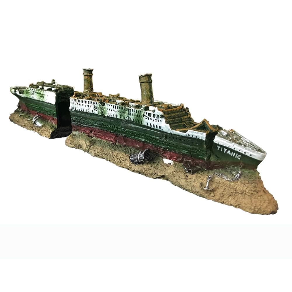 SLOCME Aquarium Titanic Shipwreck Decorations - Resin Material Ship Decorations，Fish Tank Sunken Ship Ornament Aquarium Environment Friendly Decorations
