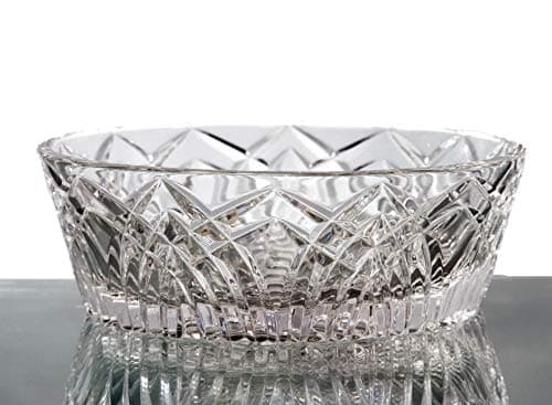 GAC Decorative Crystal Glass Serving Bowl, 6" Small Glass Bowl Centerpiece Stunning Hand Cut Design