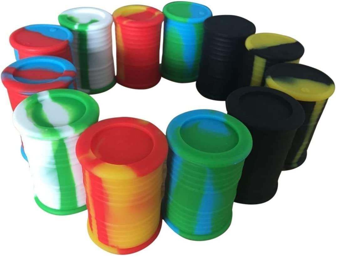 Gentcy Non Stick Silicone Oil Drum Barrel Containers Dab Jar Wax 9ML+ 1 Carving Tool