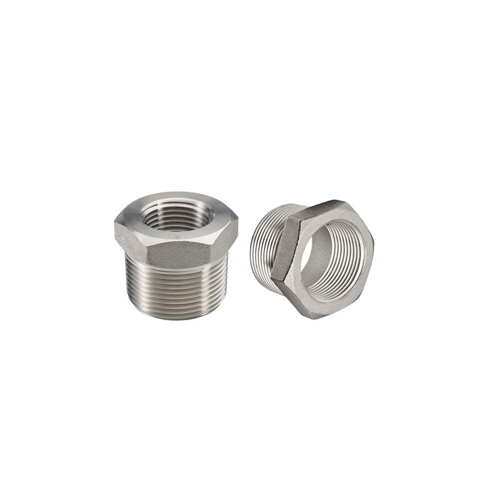 Beduan Stainless Steel Reducer Hex Bushing, 1" Male NPT to 1/4" Female NPT, Reducing Cast Pipe Adapter Fitting(Pack of 2)