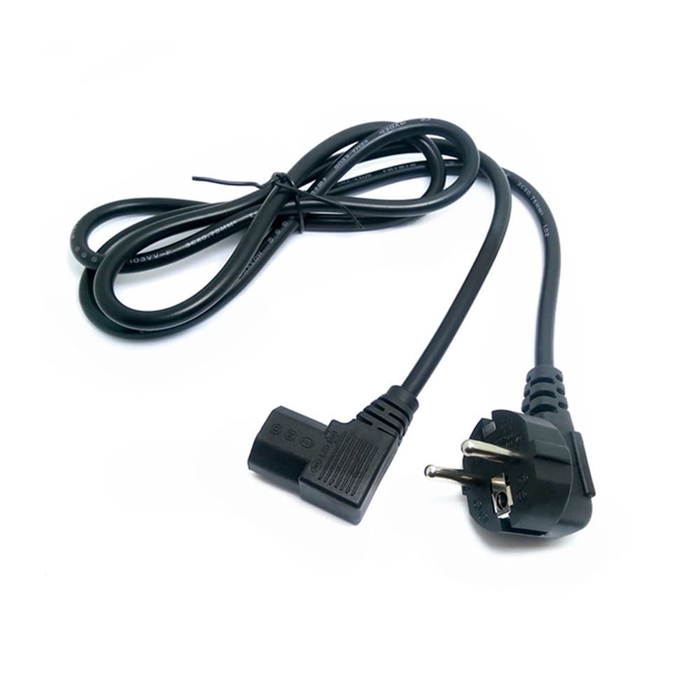 1.5M/5FT C13 IEC Kettle 90 right angle Degree to European 2 pin Round AC EU Plug Power Cable Lead Cord PC 150CM,1.5m
