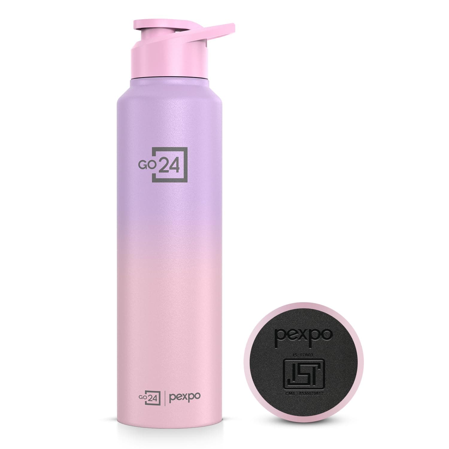 PEXPO Water Bottle 1 ltr Stainless Steel Sports/Fridge Bottle with Sipper Cap | Single Wall | For Home, Office, Gym, Travelling | Lightweight | BPA Free | Craft Pro 950ml | Pink-Purple Ombre