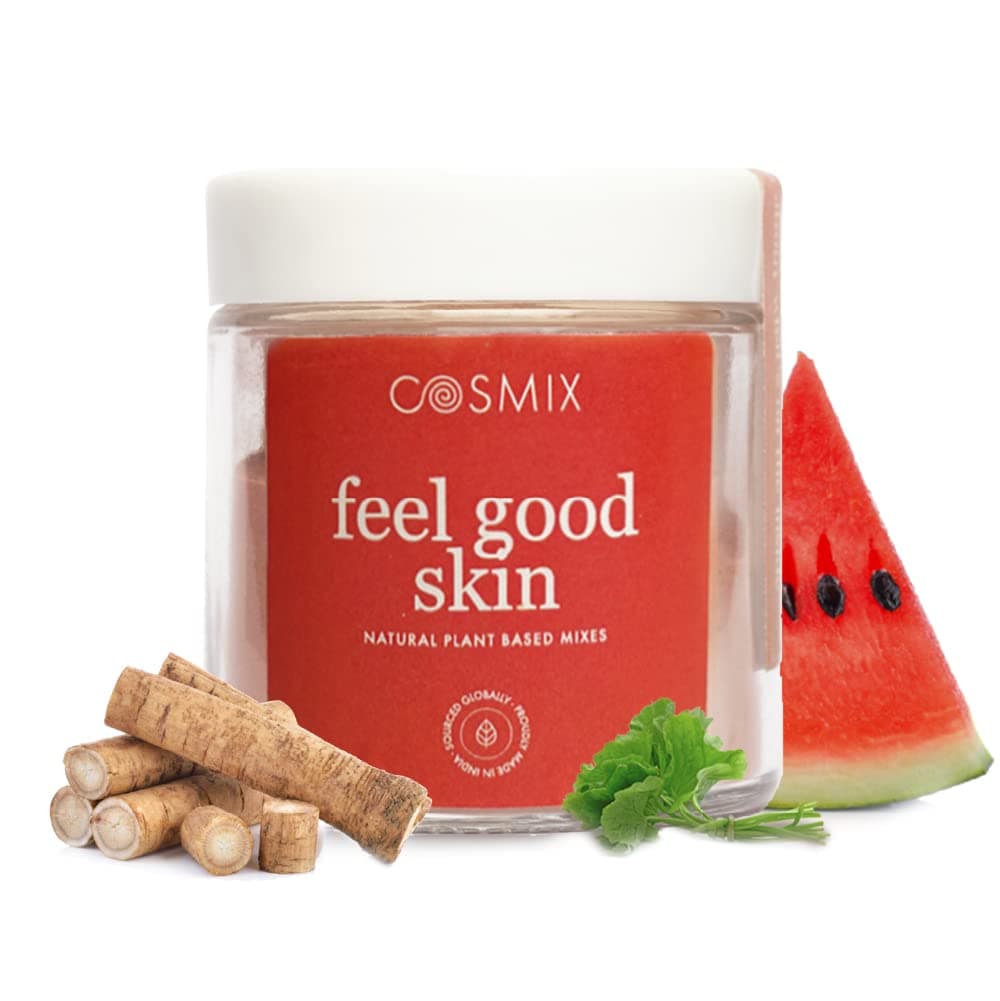 Cosmix Feel Good Skin For Nourished And Healthy Skin Supports Collagen Powder Production Superfood Blend With Bamboo Shoot & Centella 60 grams 40 Servings & 40 days Pack