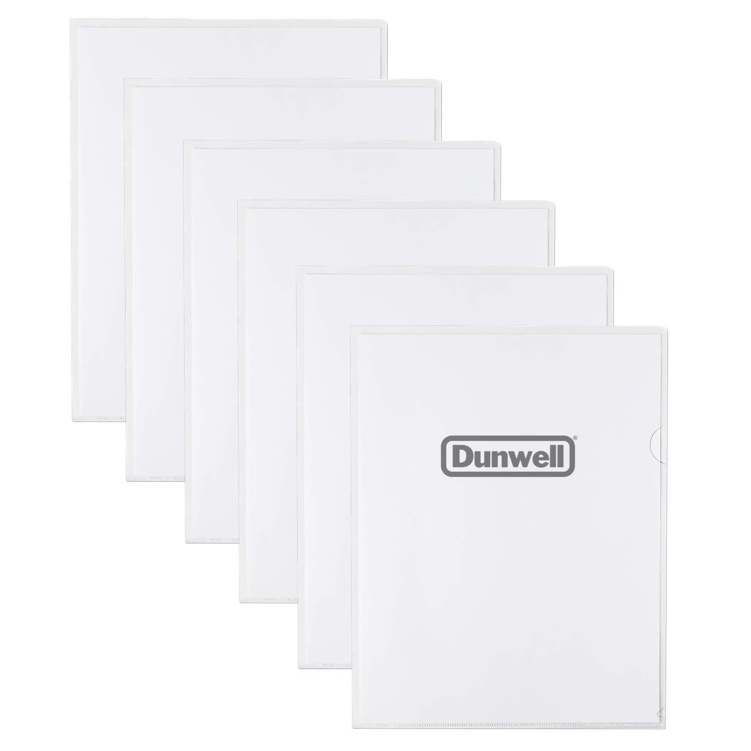 Dunwell Clear Plastic Sleeves (12 Pack), 8.5x11" Letter Size, Clear Poly Document Folders Transparent Plastic File Pockets, Poly Project Jacket, Plastic Document Sleeves, Archival Quality