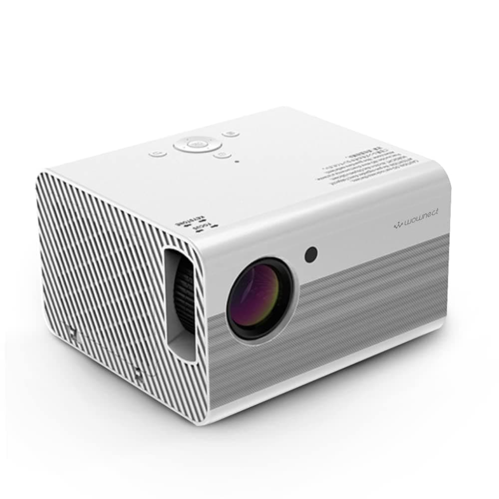 Wownect Android Projector 4500 Lumens |1080P FULL HD Outdoor Movie Projector with 200" Display | Download Apps Bluetooth WiFi Home Theater Video Gaming Compatible with HDMI,USB,AV - White