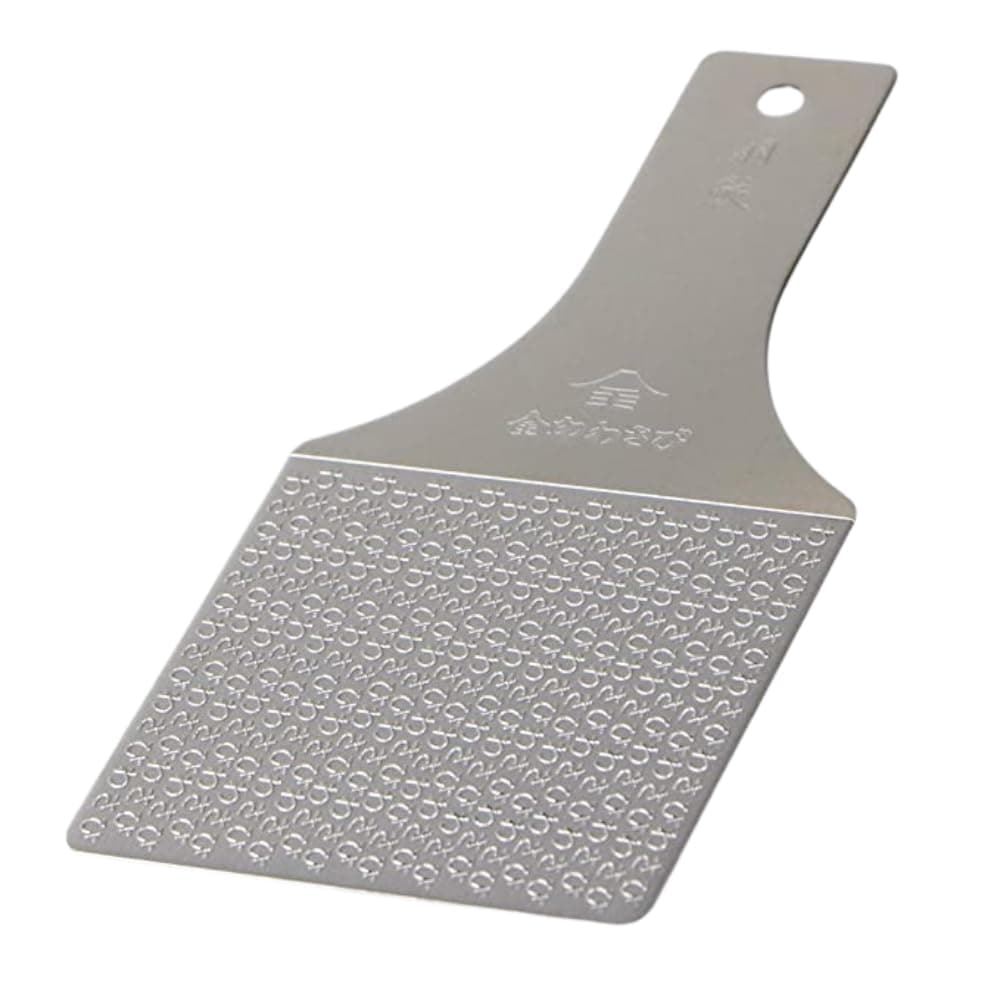 Sustainable Stainless Steel Wasabi Grater - Hagane Zame REGULAR - Grate Wasabi, Garlic, Ginger, Apples, Fruits, Vegetables, Creamy Texture/Kinjirushi Wasabi (Reguar, 6.8 inch x 3.3 inch)