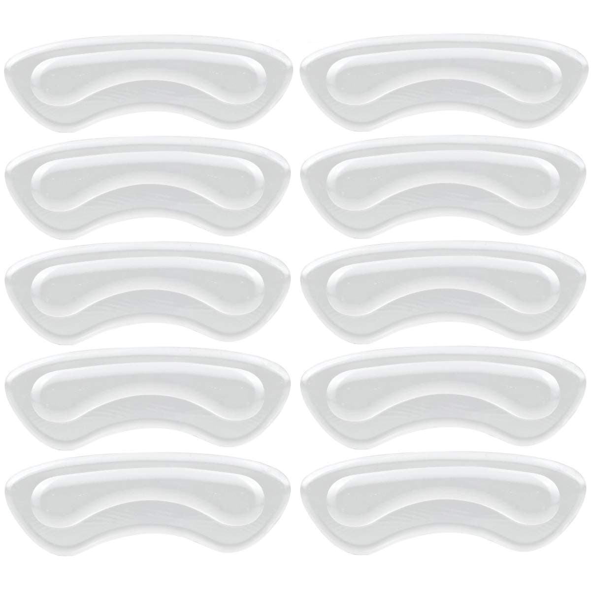 Heel Grips,Gel Heel Liners for Women Men, Heel Pads Cushion Inserts, Slippage Grips for Loose Shoes, Anti-Blister, Clear (5 Pairs)