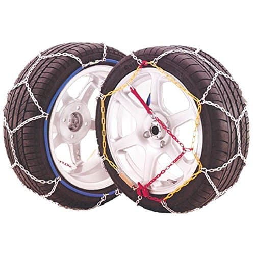 Snow Chains E9 size 120, 9 mm, 2 pieces, TÜV/GS - for measures: 215/55_R18 215/65_R16 225/50_R18 225/55_R17 225/60_R17 225/65_R16 235/45_R18 235/50_R17 235/50_R18 235/60_R16 235/70_R15 245/35_R19 245/40_R18 245/40_R19 245/45_R18 245/55_R16 255/35_R19 255/40_R18 255/45_R17 265/40_R17