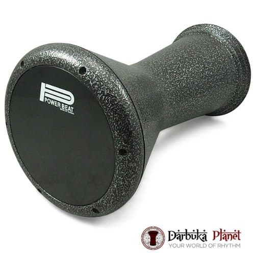 Sombaty Darbuka Drum Gawharet El Fan 18.5" Black Metal Doumbek GEF Sombaty (Black + Black Power Bear Head)