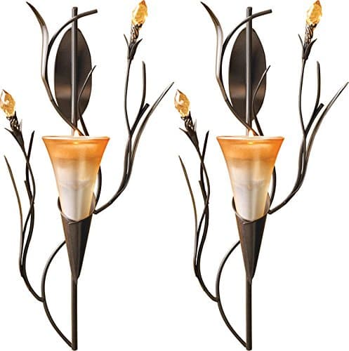 Set of 2 Dawn Lily Wall Sconce Candle Holder