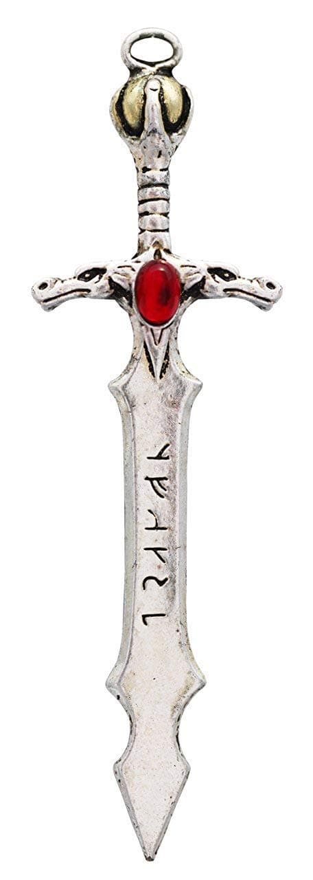 Galraedia Sword of Jotun Charm - to Speak The Truth Collection of Pendants - Gothic Fantasy Designs with Swarovski Crystal - Gift Boxed