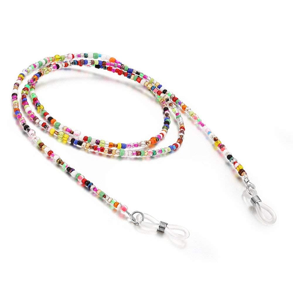 RANHUU Eyeglass Chains for Women Reading Glasses Cords Colourful Sunglasses Chain Holder Lanyards Eyewear Retainer (Colourful DIY beads-Slim)