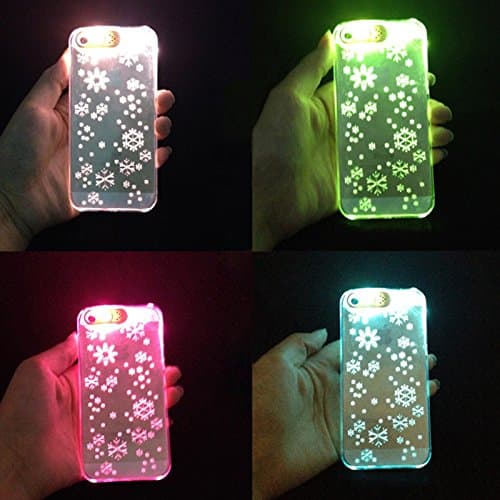 PhoneOnSale-Luminous Phone Case LED Flash Up Light Clear Shining Hard Back Shell Skins for iPhone 6 4.7inch(big snows)