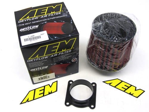 04-06 Nissan Altima 3.5L V6 Mass Air Flow Sensor Adapter + AEM Filter 05