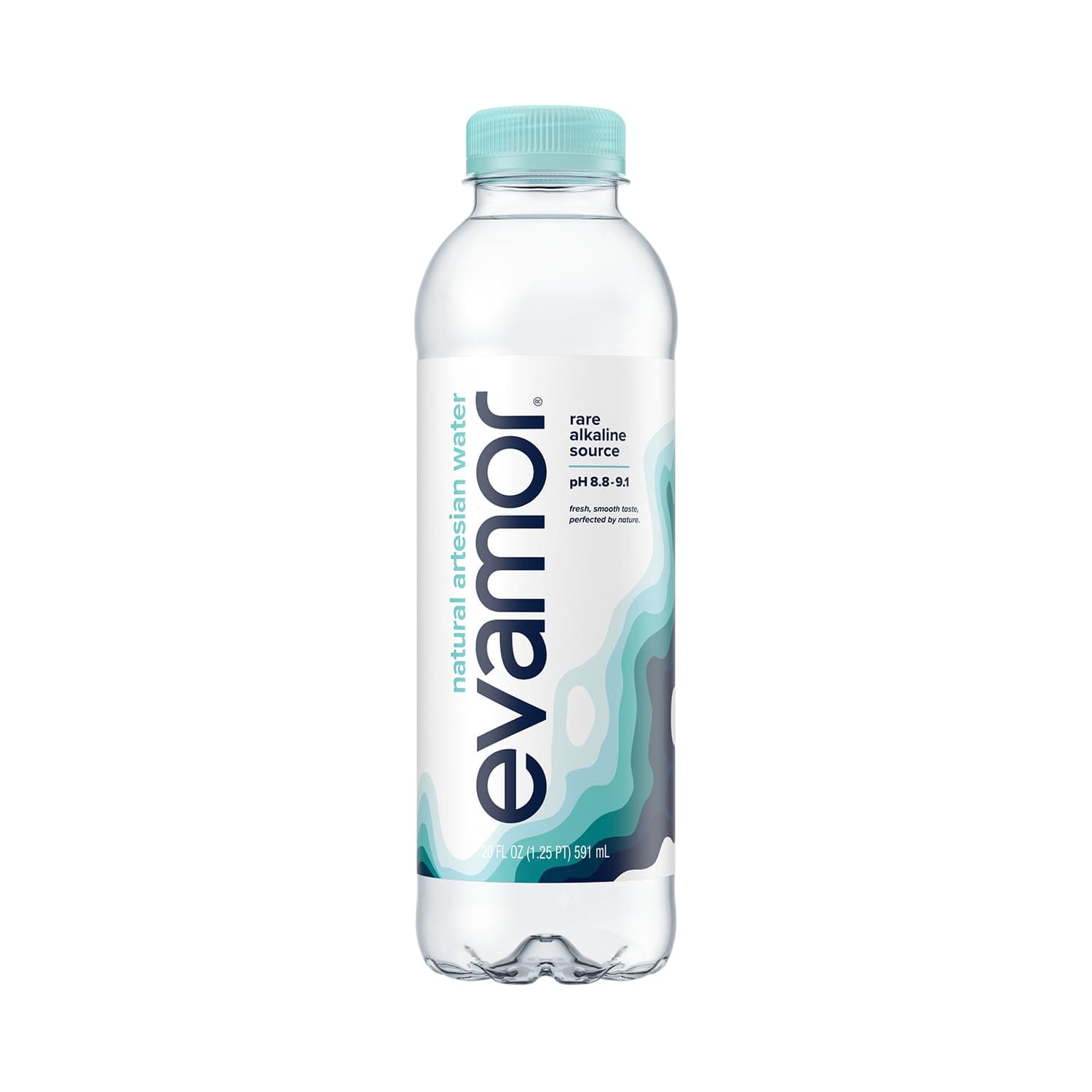 EVAMOR Artesian Bottled Water - Single Source, Naturally Alkaline and Full of Electrolytes for Hydration and Health, 20 Fl. Oz. Bottles (Pack of 24)