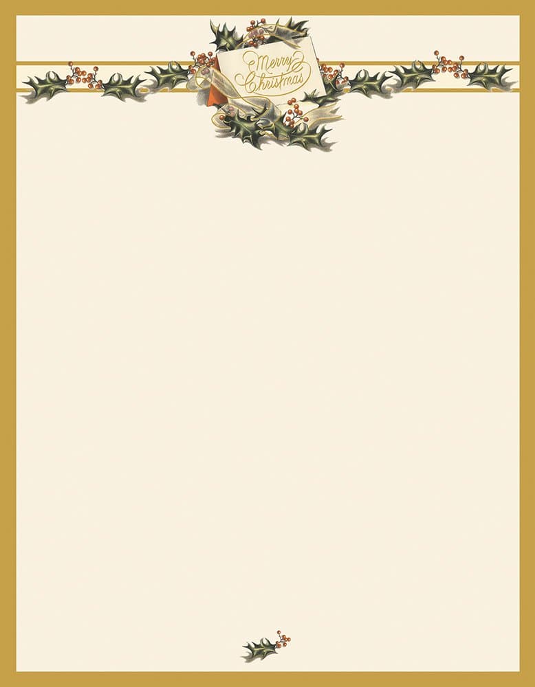 Great Papers! Vintage Christmas Holly Letterhead, 80 count, 11" x 8.5" (2011872)