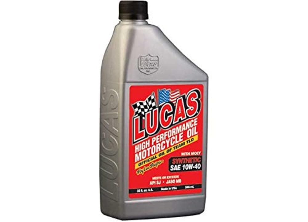 10777 High Performance Synthetic SAE 10W-40 Motorcycle Oil w/Moly - 1 Quart (Pack of 6)