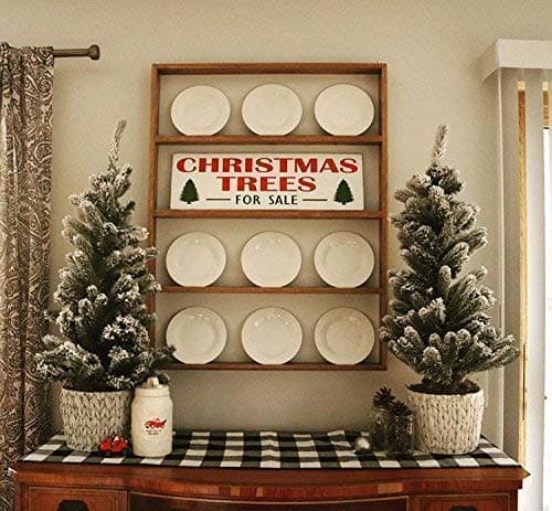 Fixer-Upper Christmas Trees For Sale Wood Sign/Rustic Christmas Sign/Weathered Hand Painted Christmas Sign/Large Distressed Christmas