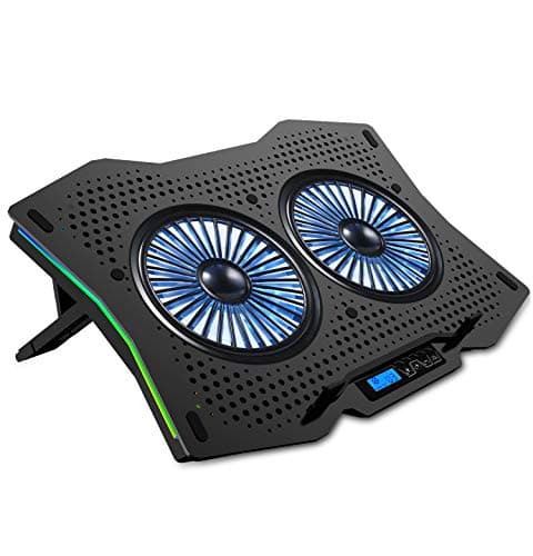 AICHESON Laptop Cooling Cooler Pad for 15.6" - 17.3" Notobooks, RGB Lights, Metal Panel, 2 Big Turbofans