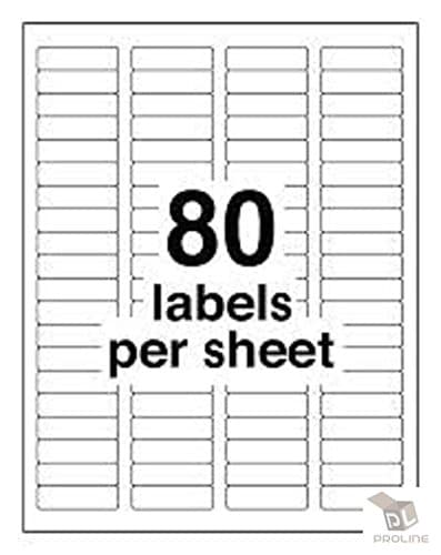 White Laser Inkjet 1.75"x0.5" Return Address Mailing FBA Labels 80-UP 80 Labels Per Sheet (100 Sheets)