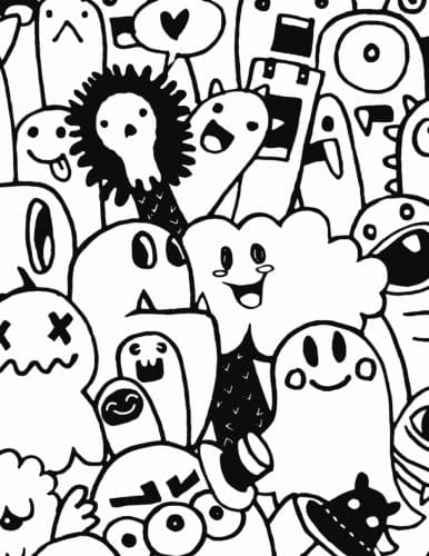 My Book of Thoughts: Monster Cartoon Blank Notebook: 8.5 x 11 size 120 gray lined pages! Paperback – July 26, 2016