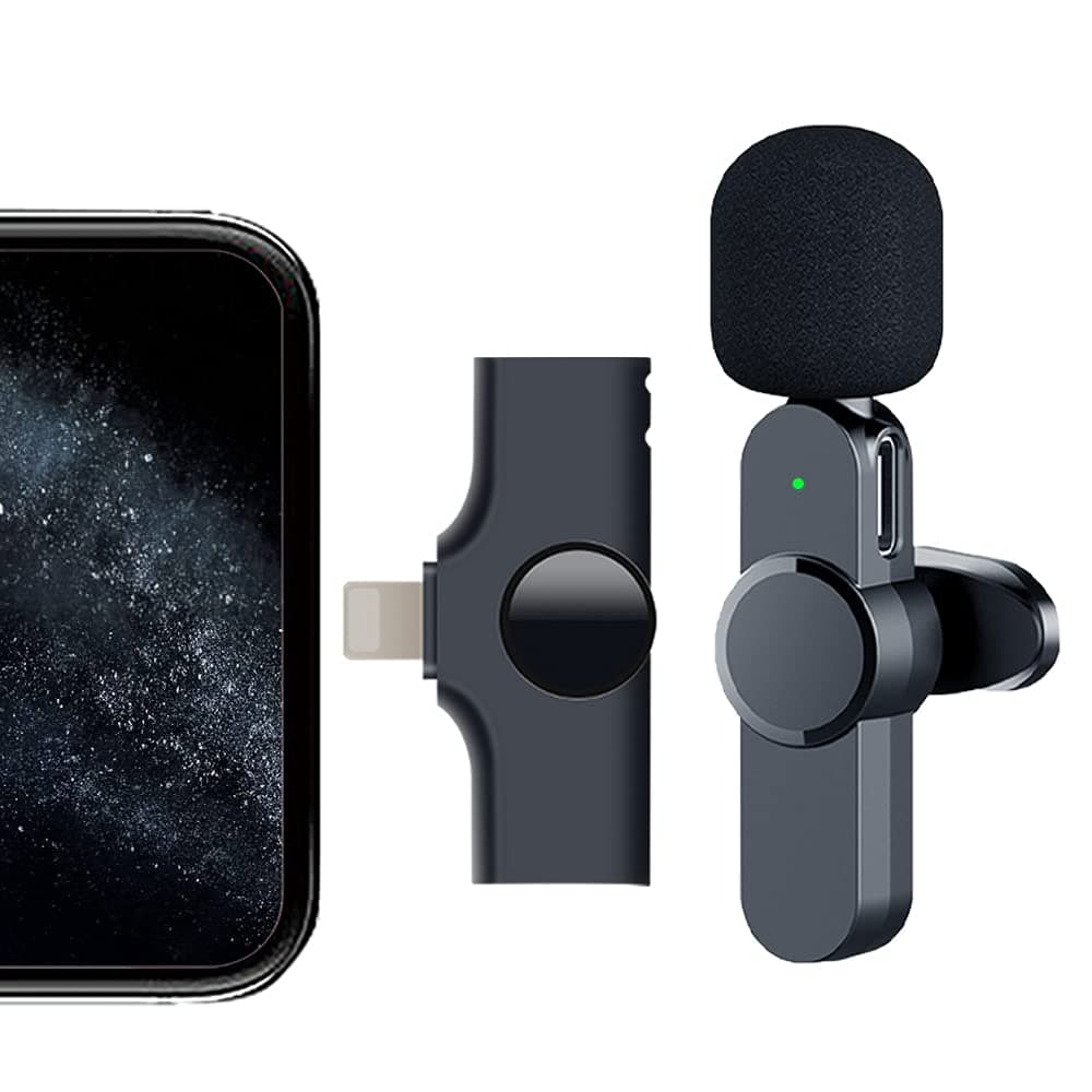 Wireless Lavalier Microphone for iPhone iPad,Plug-Play Mini Lapel Microphone Wireless Mic for Recording,YouTube Facebook Live Stream,Vlog,Interview-Auto Sync,Noise Reduction,NO APP or Bluetooth Needed