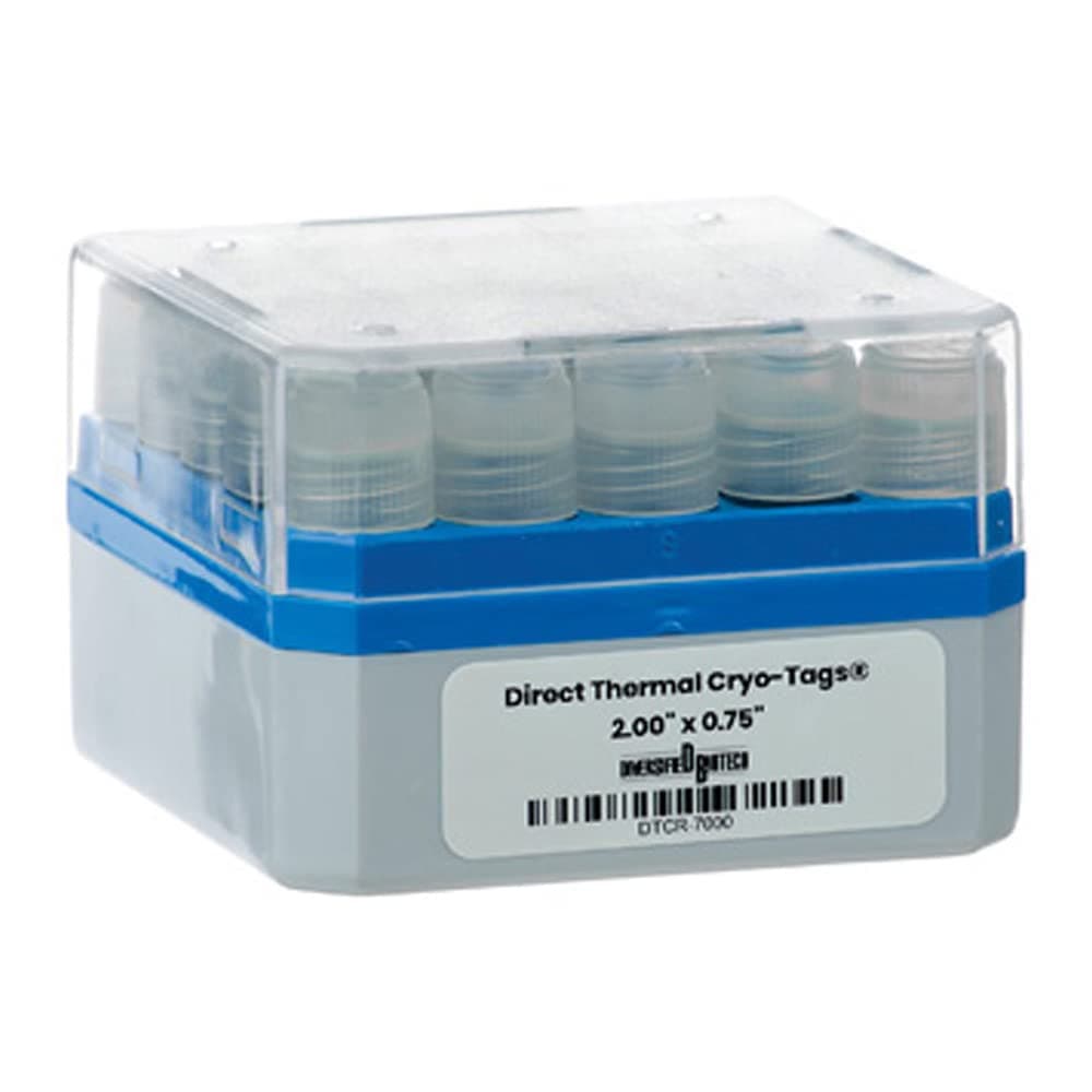 Diversified Biotech DTCR-7000-O Direct Thermal Cryo-Tags Label, 0.75" Width, 2.00" Length, Orange (Pack of 500)