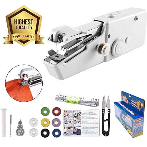 Handheld Portable Sewing Machine Yibaision Mini Electric Stitching Machine Cordless Stitch Quick Repairs Fabric Leather Denim 15 PCS