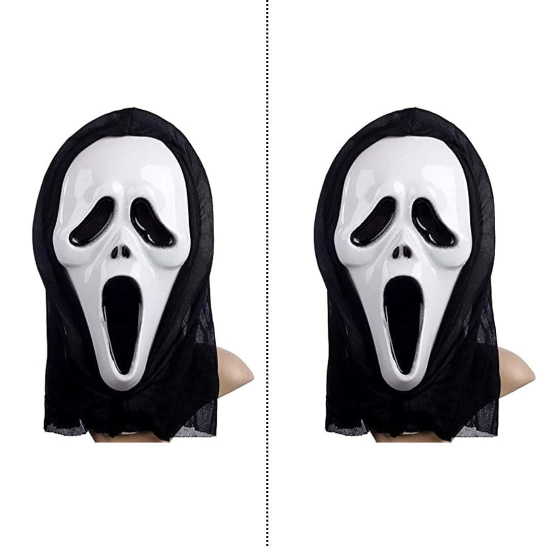 BrainGiggles Halloween Screaming Ghost Mask with Hood Costume For Halloween Cosplay Party (pack of 2)