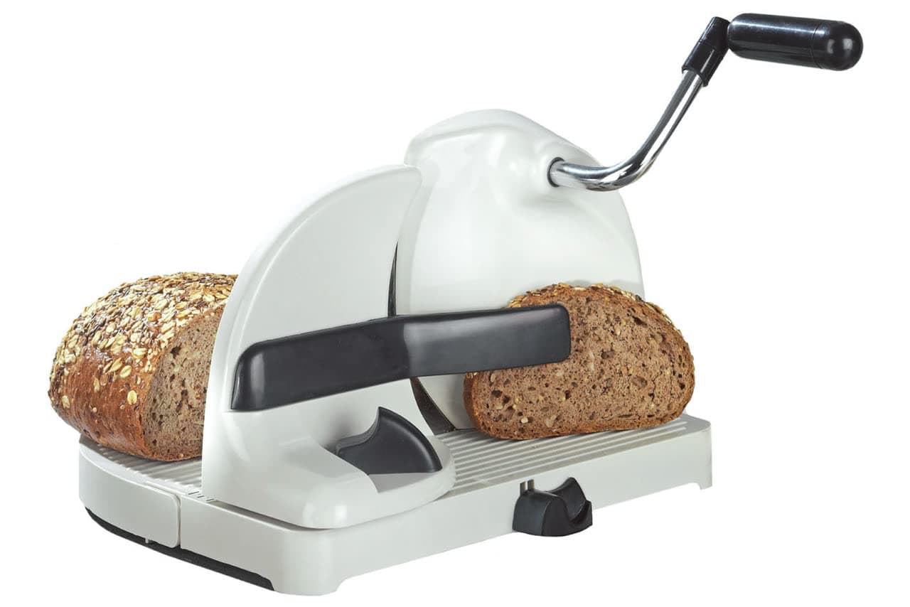 Maximex 7519500 Bread Slicer with Hand Crank, Rustproof Stainless Steel, 31 x 20 x 29 cm, Silver