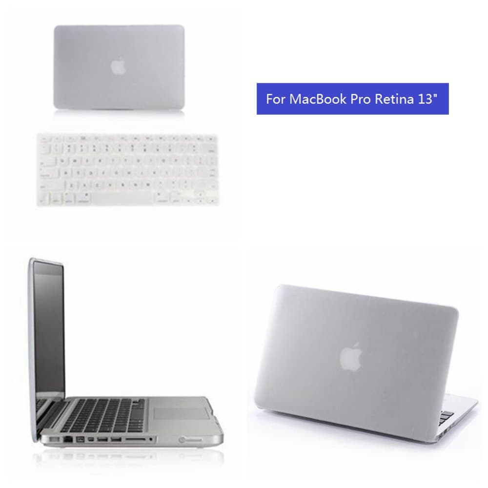 Mooso Frost Matte Surface Rubberized Hard Shell Case Cover with Silicone Skin Protective for Apple Macbook Pro Retina 13.3"(apple Macbook Pro Retina13.3", Crystal)