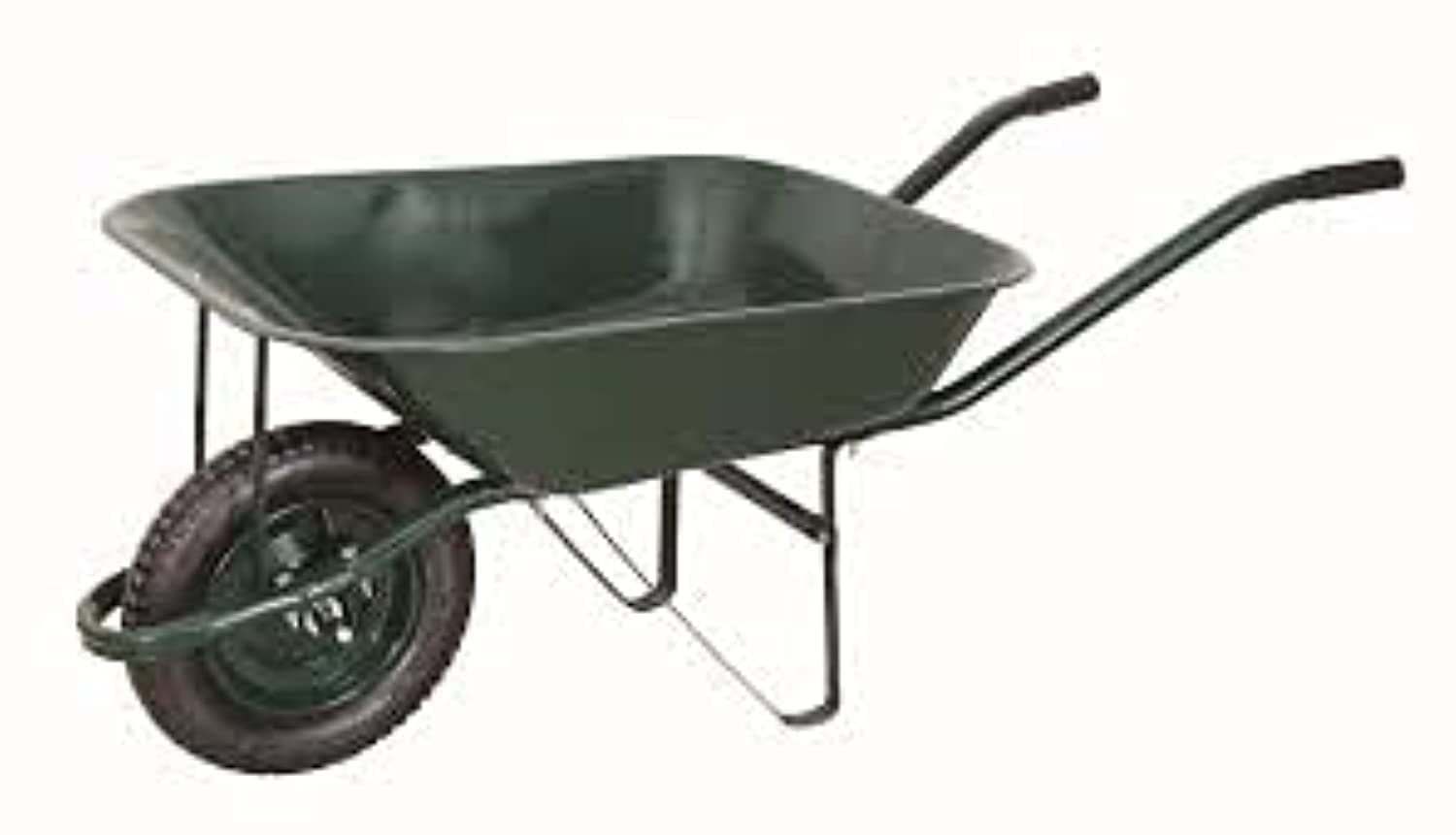WHEEL BARROW GREEN COLOUR USED IN GARDEN AND HOUSE FOR CLEANING PURPOSE WITH AIR WHEEL
