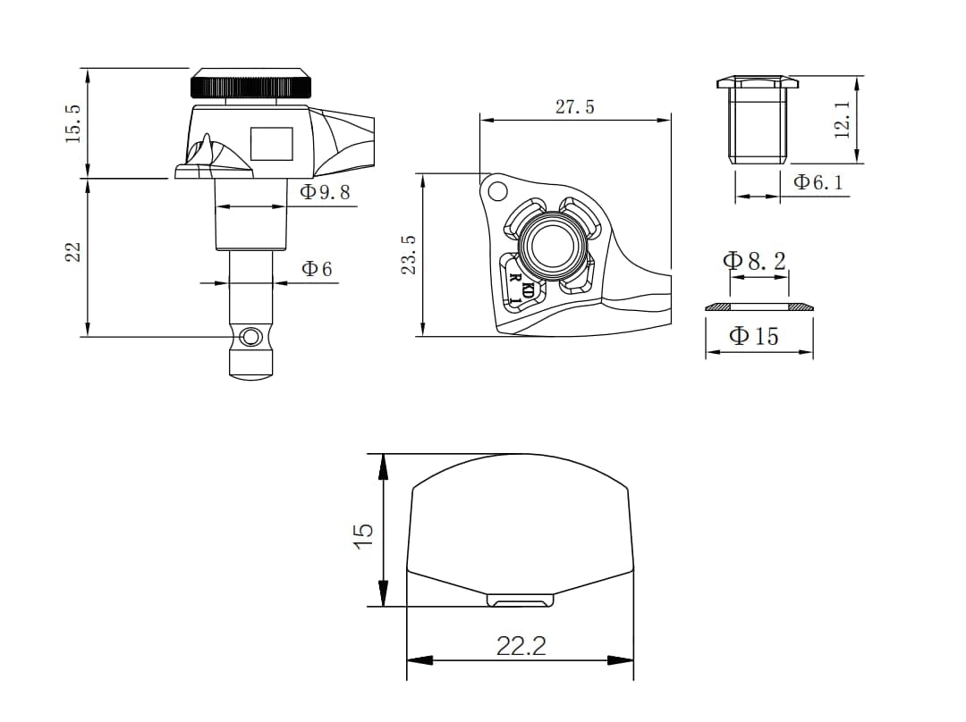 Guyker 6Pcs Guitar Locking Tuners (3L + 3R Handed) - 1:21 Ratio Lock String Tuning Key Pegs Machine Heads with Hexagonal Handle Replacement for LP SG Style Electric, Folk or Acoustic Guitars - Black