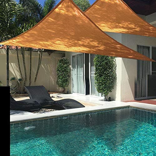 EFFT Life 20' x20'x 20' Sun Shade Sail Triangle Canopy Awning Shelter Fabric Cloth Permeable UV Block Fabric Durable Heavy Duty Commercial Grade Outdoor Patio Backyard Carport