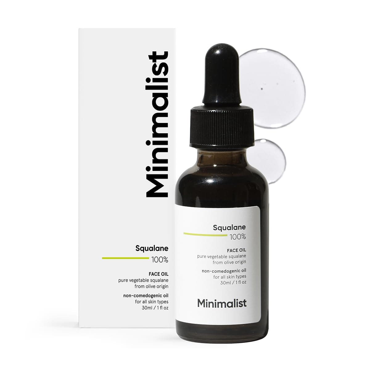 Minimalist Squalane 100% (Plant Derived) Super-Lightweight Face Oil | Improves Skin Hydration, Provides light Moisturization & Reduces Fine Lines | 30 ml