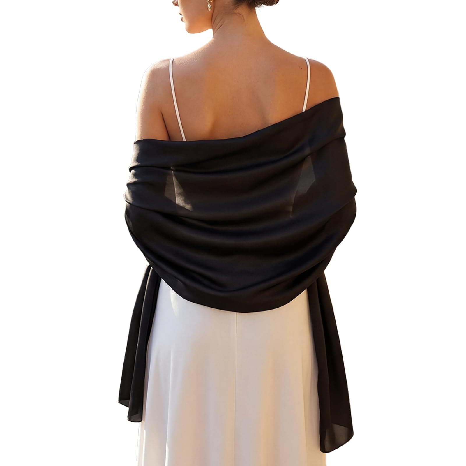 Women Shawls and Wraps for Evening Dresses Like Chiffon Silk Scarf Formal Silky Pashmina Shawls for Weddings