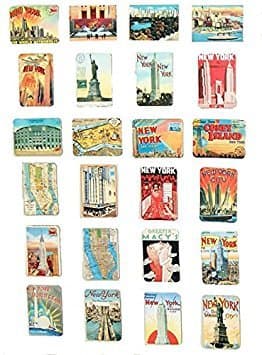 new York : Brave love 24-pcs magnetic fridge magnets refrigerator sticker home decoration accessories magnet paste arts crafts (new york)