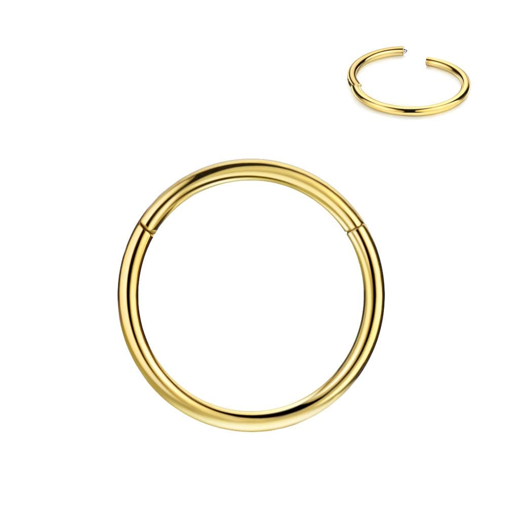 18 Gauge 14k Gold Nose Ring Hoop 7mm Septum Clicker Nose Hoop Septum Ring