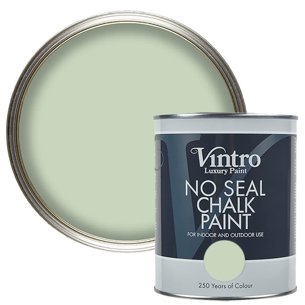 No Seal Chalk | Pale Green | Interior & Exterior Use | Furniture | Walls | Wood | Metal | 1 Litre (Verdant)