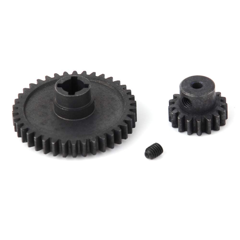 DollaTek 2-Pack Metal Differential Main Gear 42T and Motor Pinion Gear 27T Set For WLtoys A959-B A969-B A979-B K929-B 1/18 RC Car (Black)