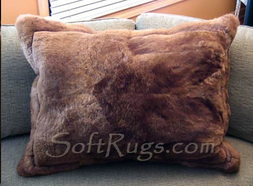 SoftRugs Solid Brown 16-Inch by 24-Inch Rectangular Alpaca Pillow Cover