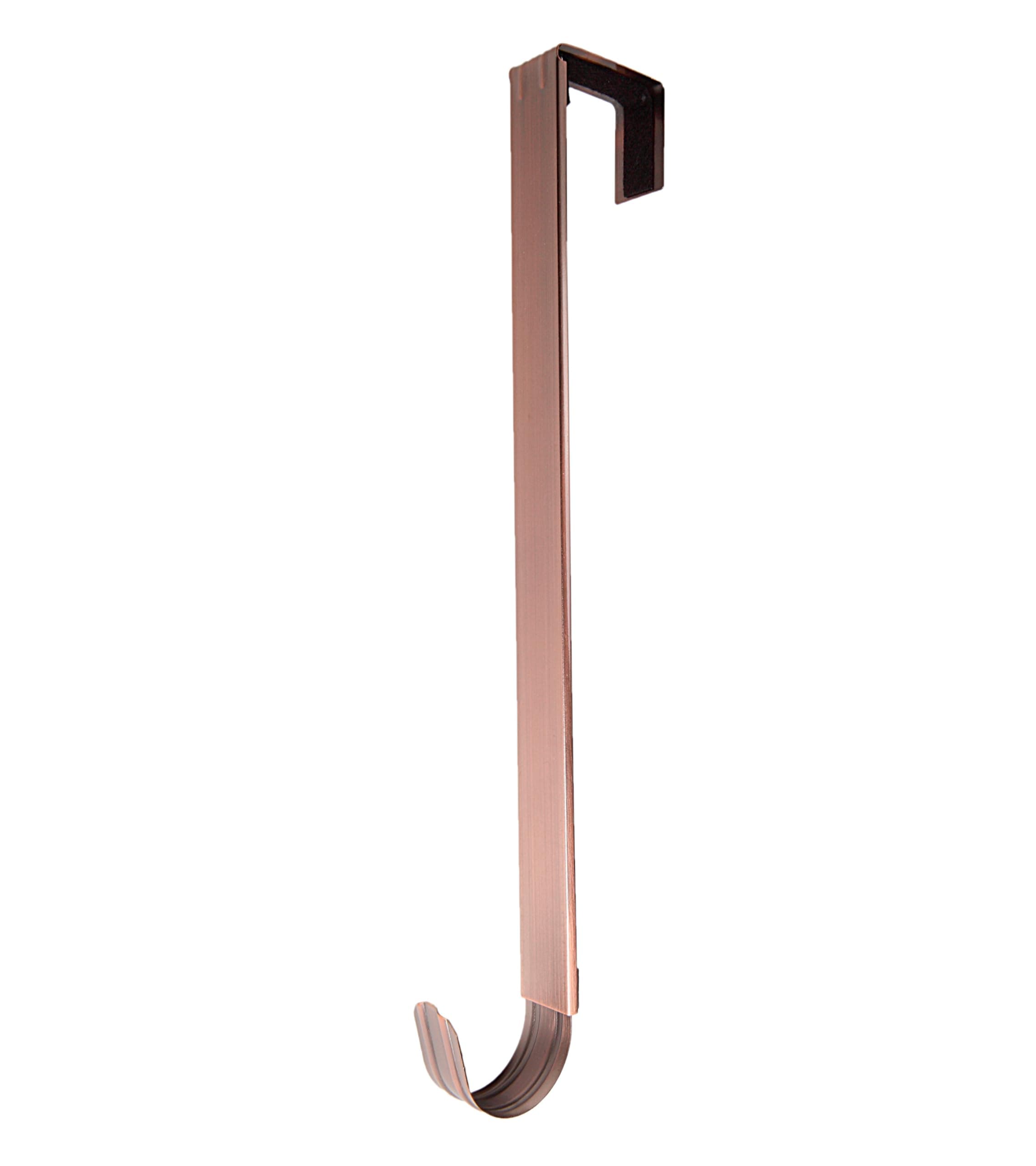 Haute Decor Adapt Adjustable Length Wreath Hanger - Front or Back Door Decor Holder, Extends from 16.5" to 25", Over Door Hanger with Pads on The Back, Holds up to 10 lbs. Bronze