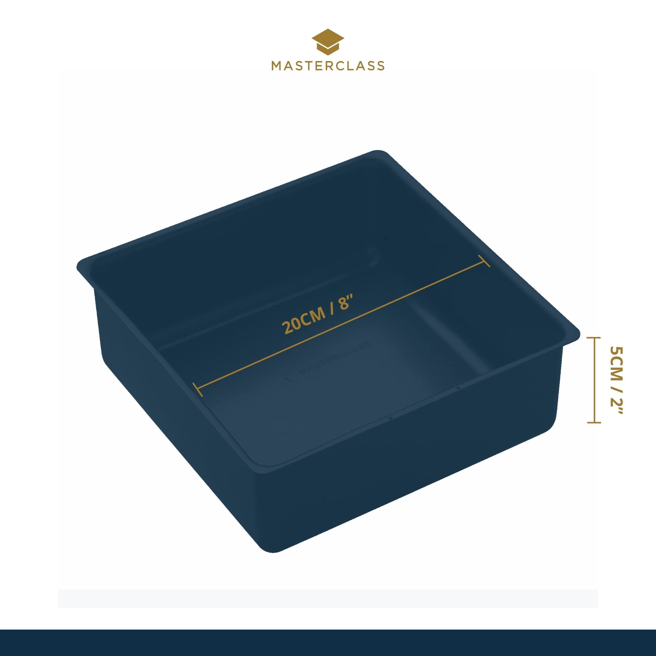 Master Class Non-Stick Deep Loose Base Cake Pan Square 20cm (8"), Sleeved