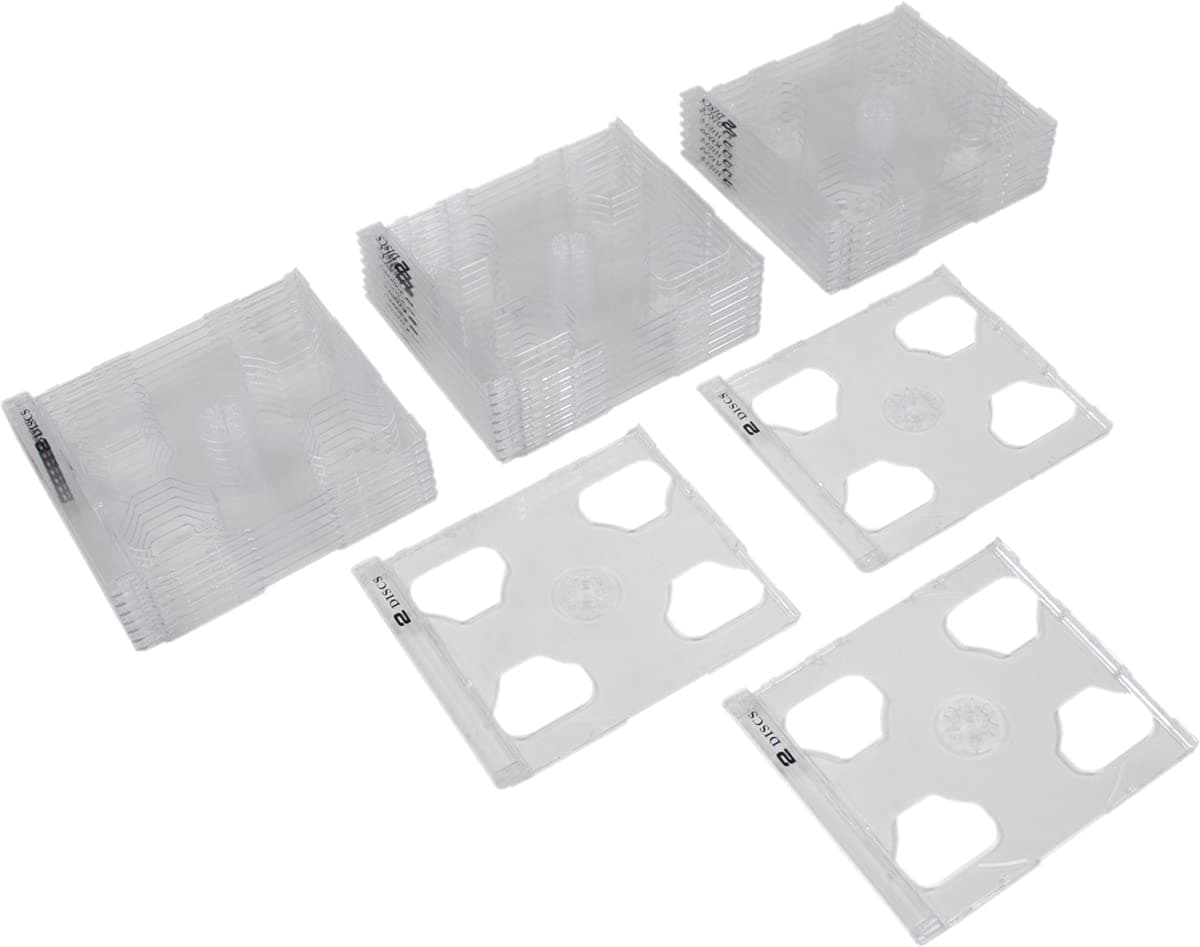 Square Deal Online - CD2S80SMCL - CD Smart Trays - 2 Disc Hinged - Clear (25-Pack)