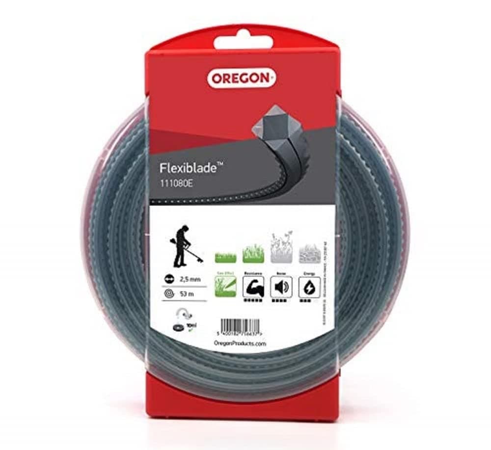 Oregon Flexiblade Serrated Heavy Duty Trimmer Line, for Brambles and Undergrowth, Nylon Lines for Heavy Duty Strimmer Work - 2.5 mm x 53 m Length (111080E)
